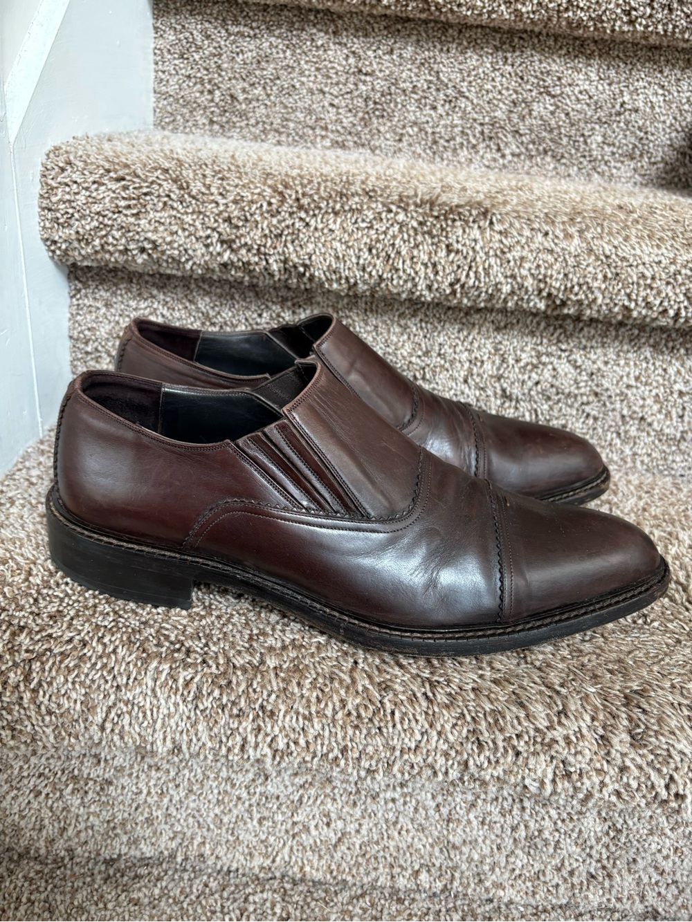 Gucci Men's Brown Leather Slip-On Dress Shoes